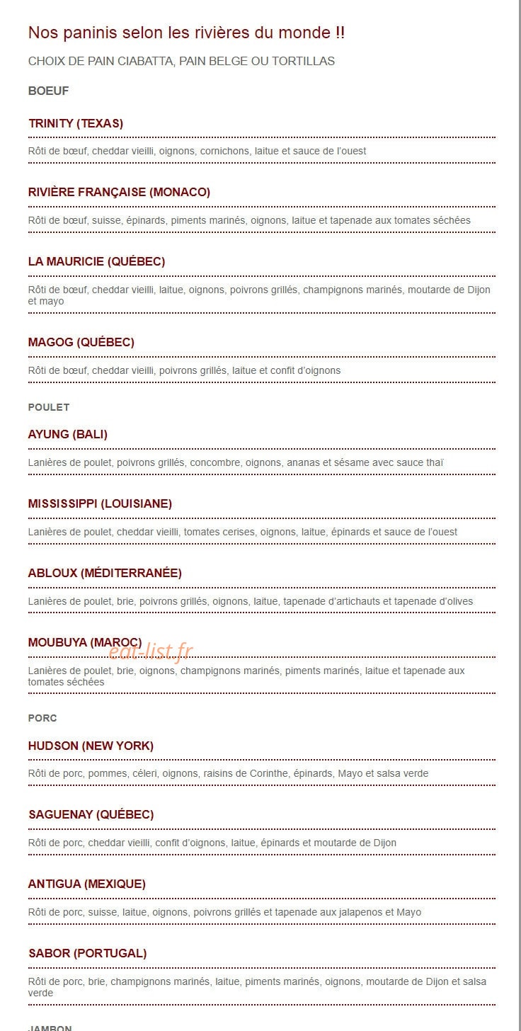 Bistrot de la Cité — carte page 4