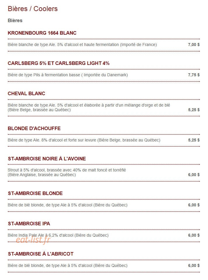 Bistrot de la Cité — carte page 11