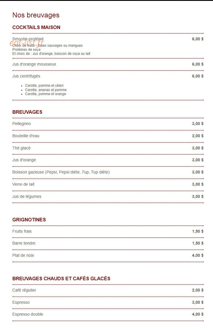 Bistrot de la Cité — carte page 6