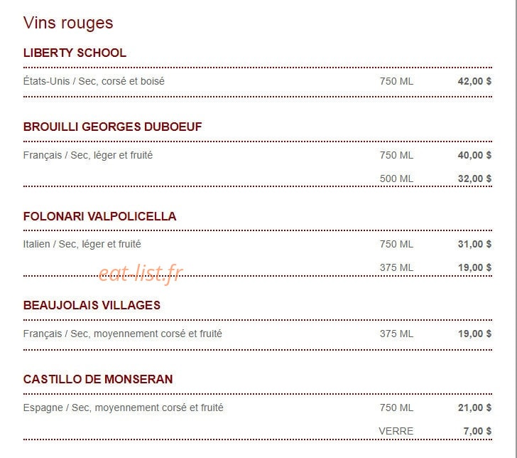Bistrot de la Cité — carte page 8