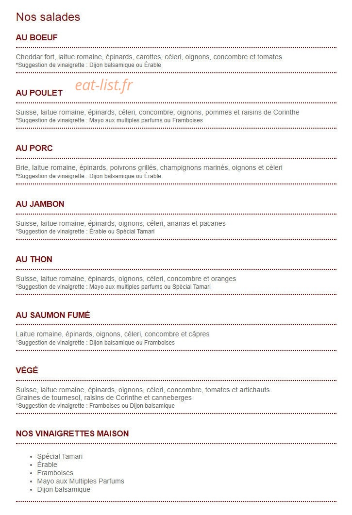 Bistrot de la Cité — carte page 3