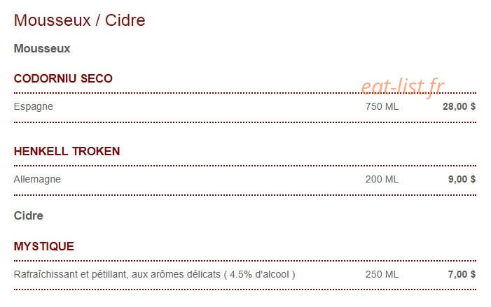 Bistrot de la Cité — carte page 10
