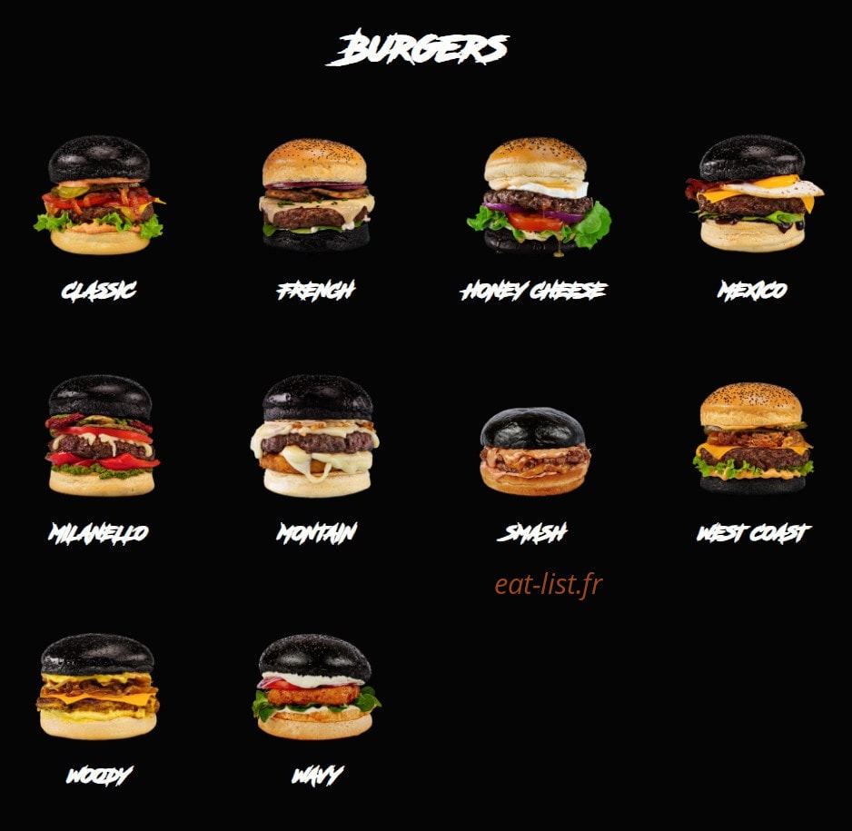Black And White Burger — carte page 1