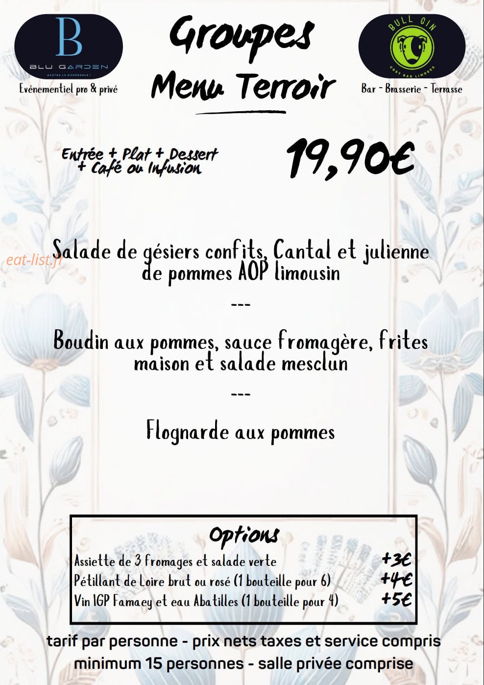 Blu Garden — carte page 1