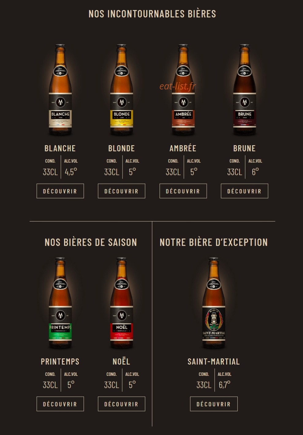 Brasserie Michard — carte page 1
