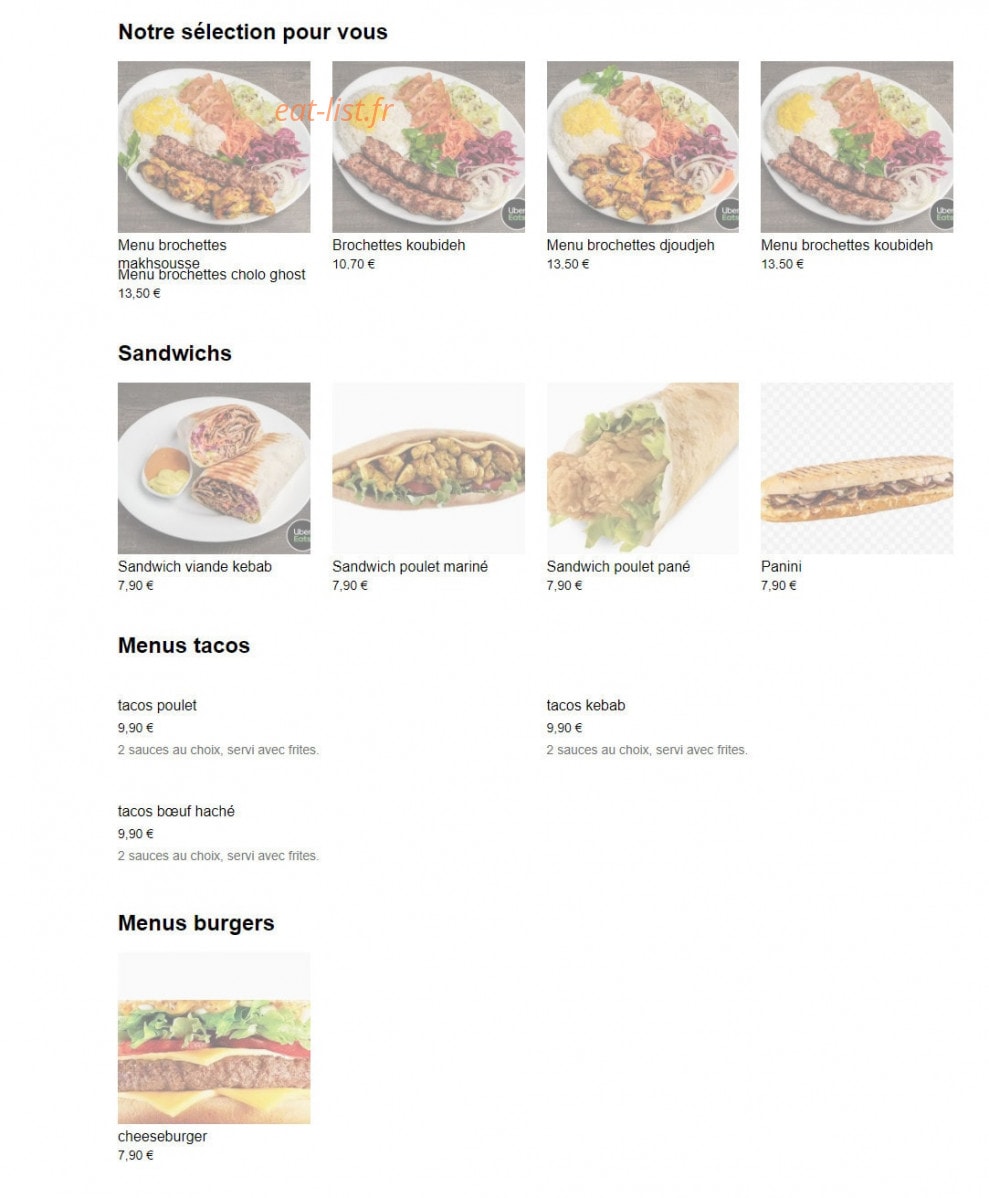 Chez Dilan — carte page 1