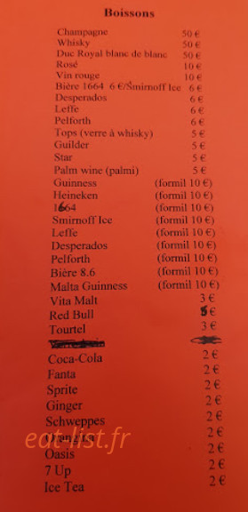 Chez Gabriella — carte page 2