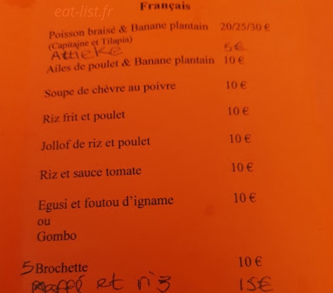 Chez Gabriella — carte page 1