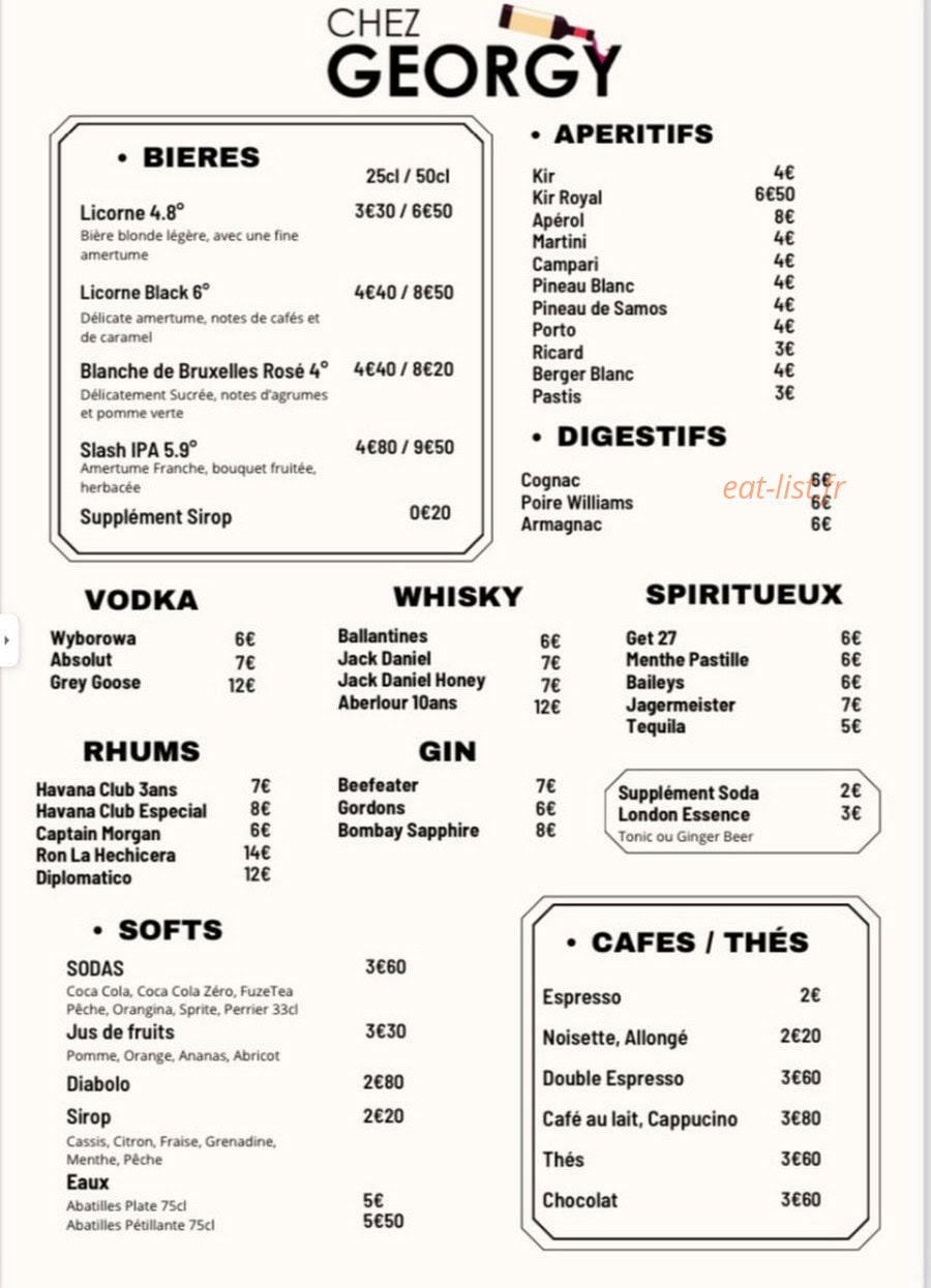 Chez Georgy — carte page 2