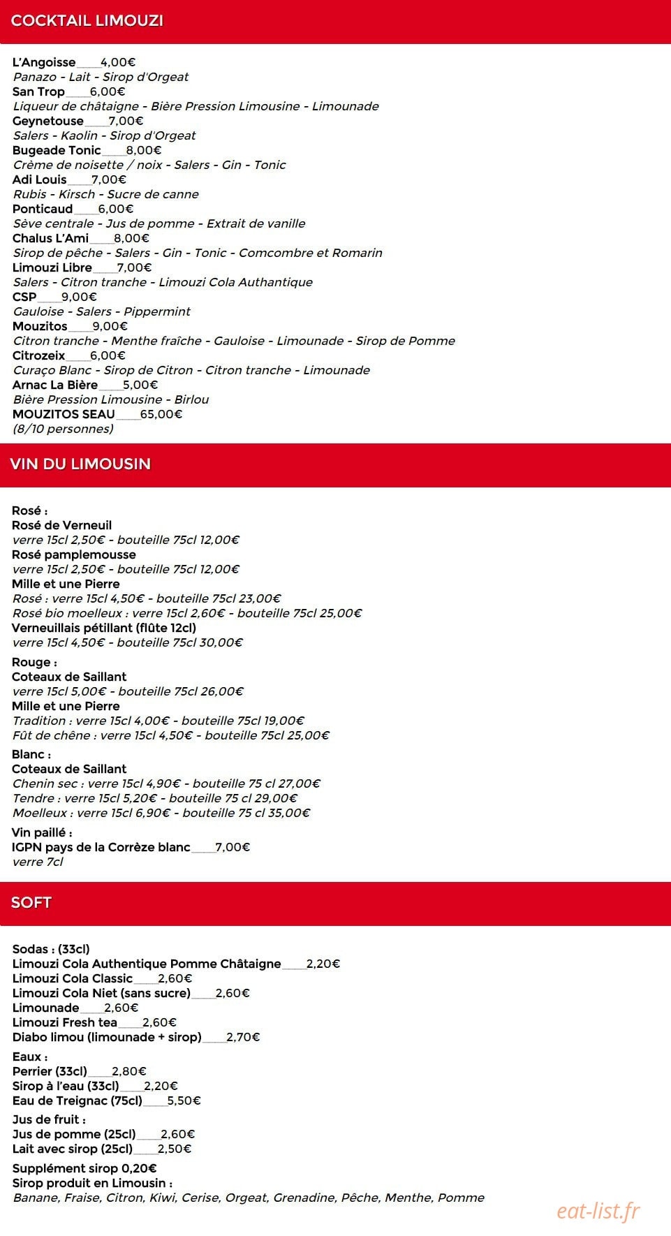 Cril Café — carte page 2