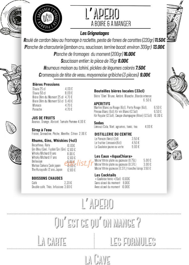 Déguste — carte page 3