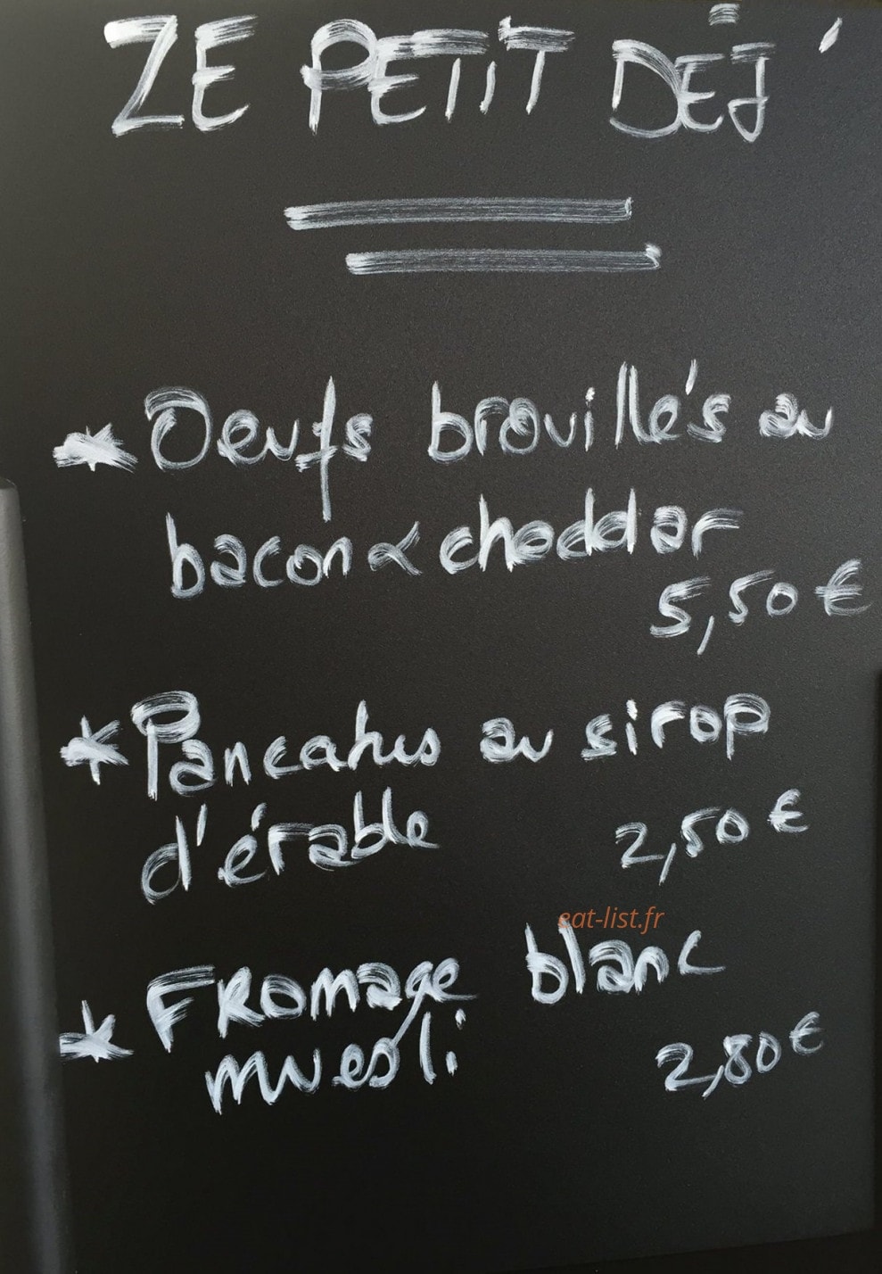 Fast Good Café — carte page 1