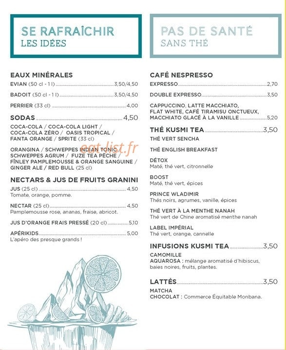 Gourmet Bar — carte page 1