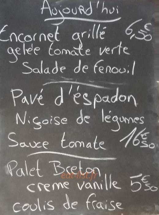 Hall Océan Saveurs — carte page 1