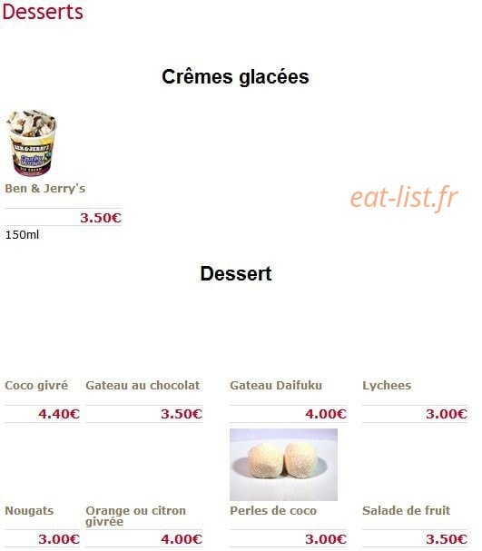 Ichiban Sushi — carte page 17