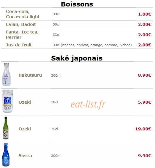 Ichiban Sushi — carte page 16