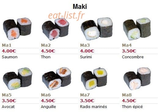 Ichiban Sushi — carte page 15