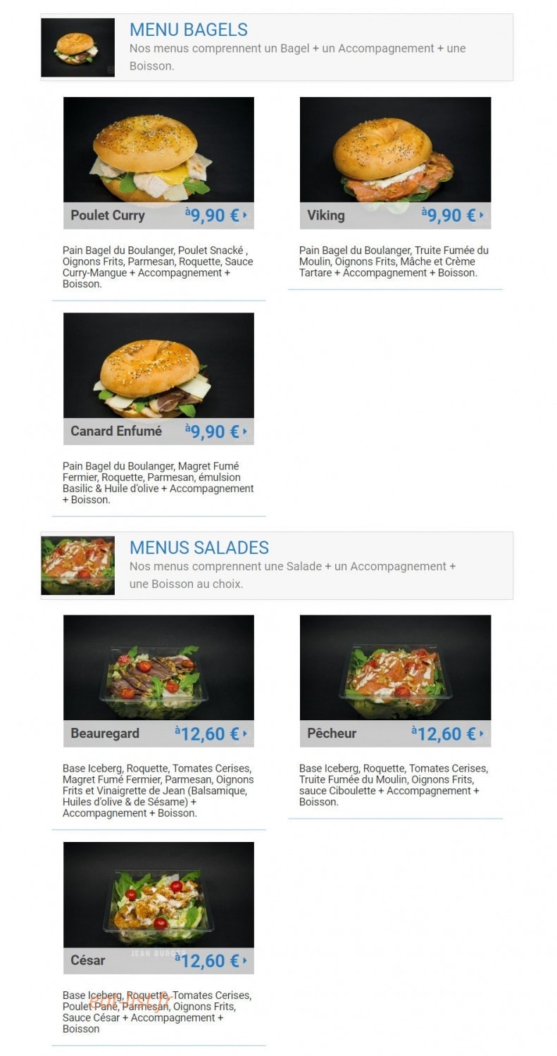 Jean Burger Le Bistrot — carte page 2