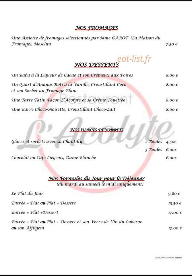L'Acolyte — carte page 2