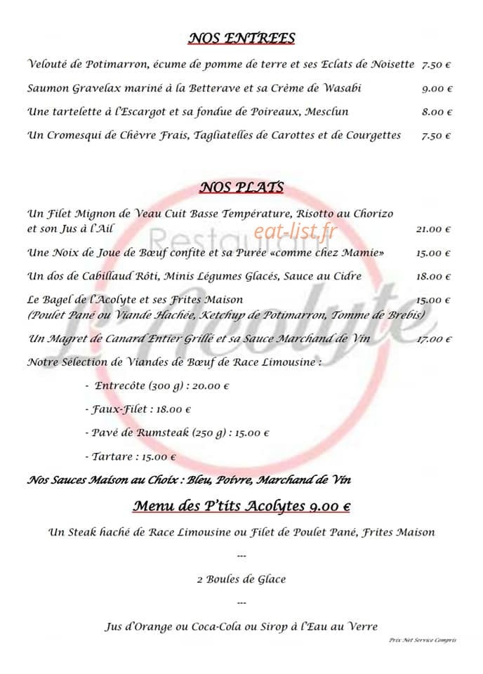 L'Acolyte — carte page 1