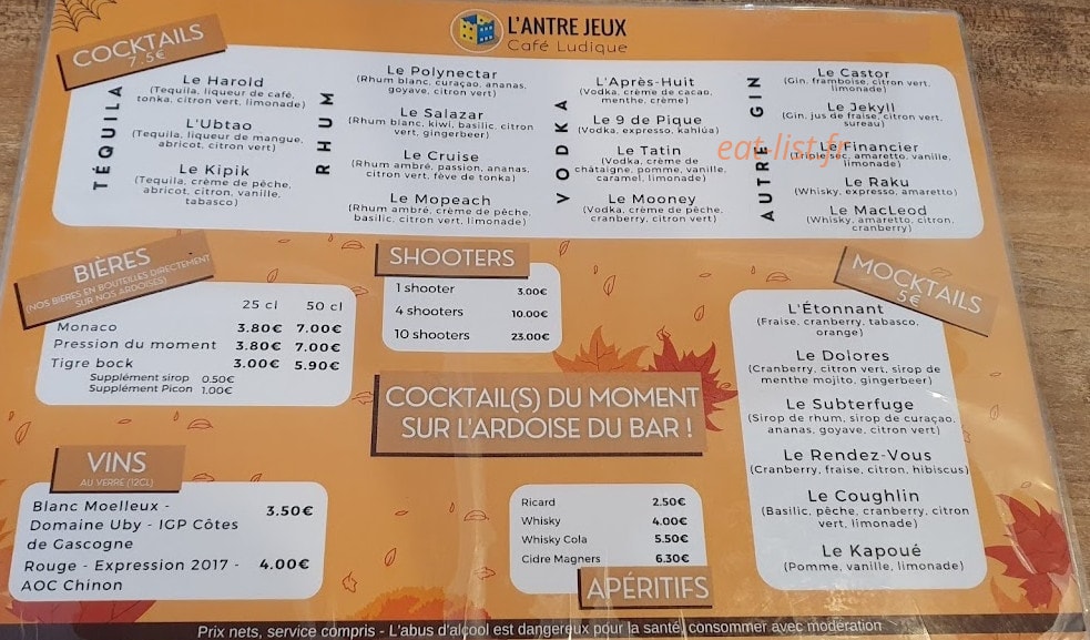 L'Antre Jeux — carte page 1