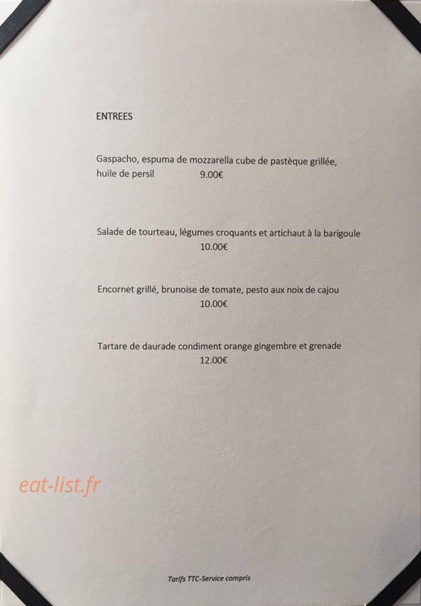 L'Aparté — carte page 1