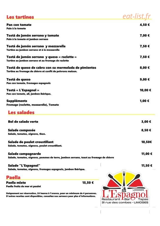 L'Espagnol — carte page 1
