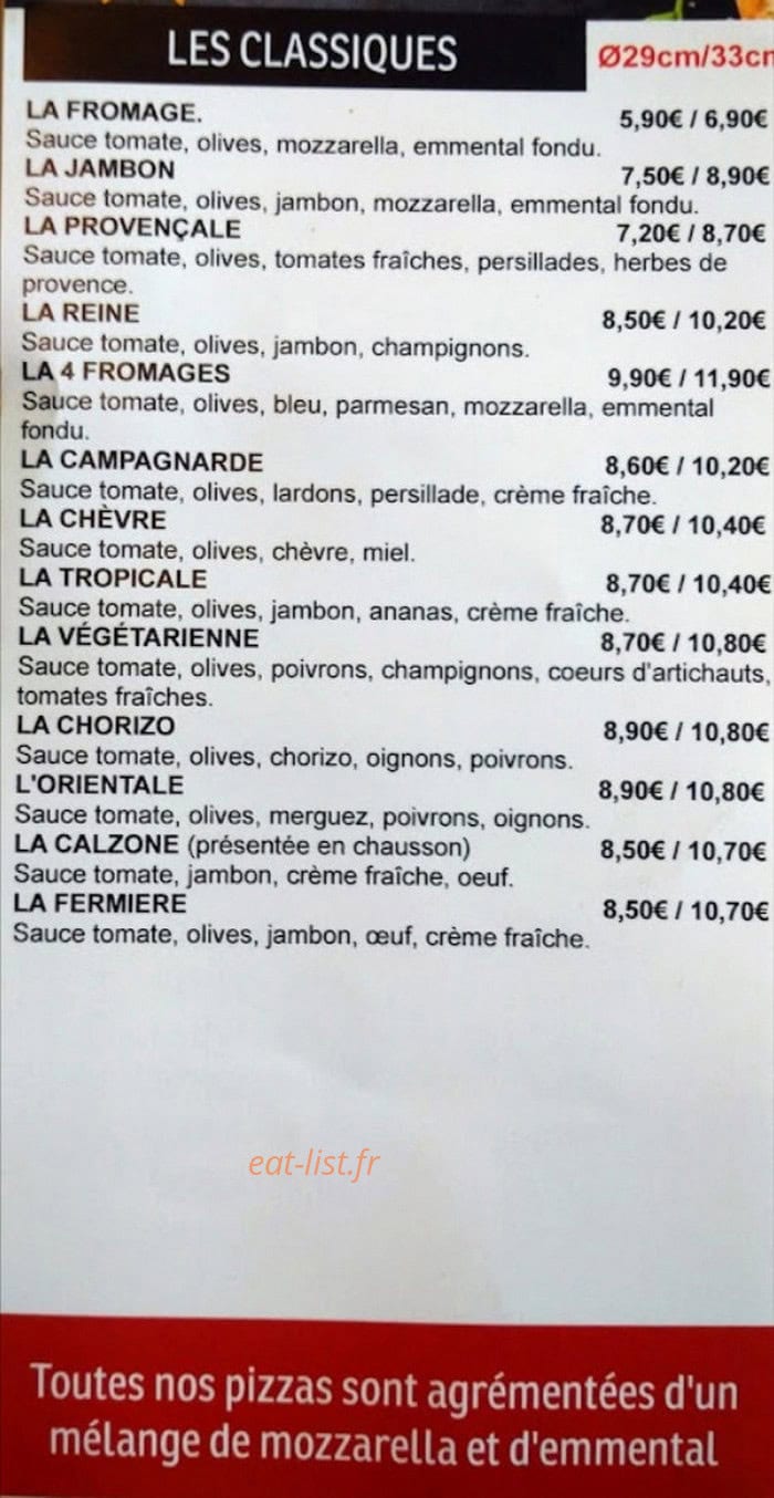 La Churrascaria — carte page 1