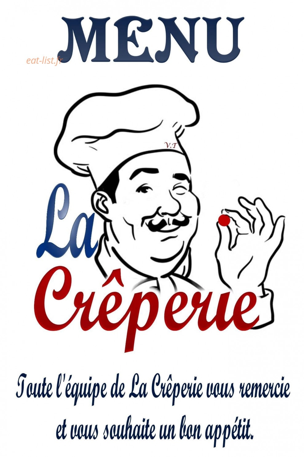 La Crêperie Cora — carte page 1