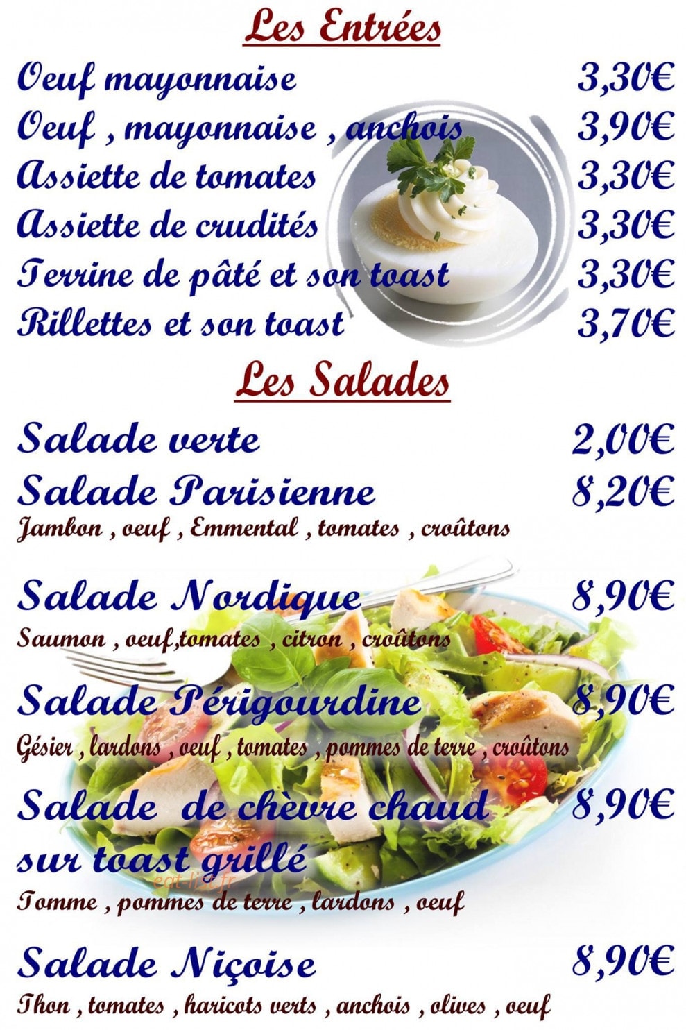 La Crêperie Cora — carte page 3