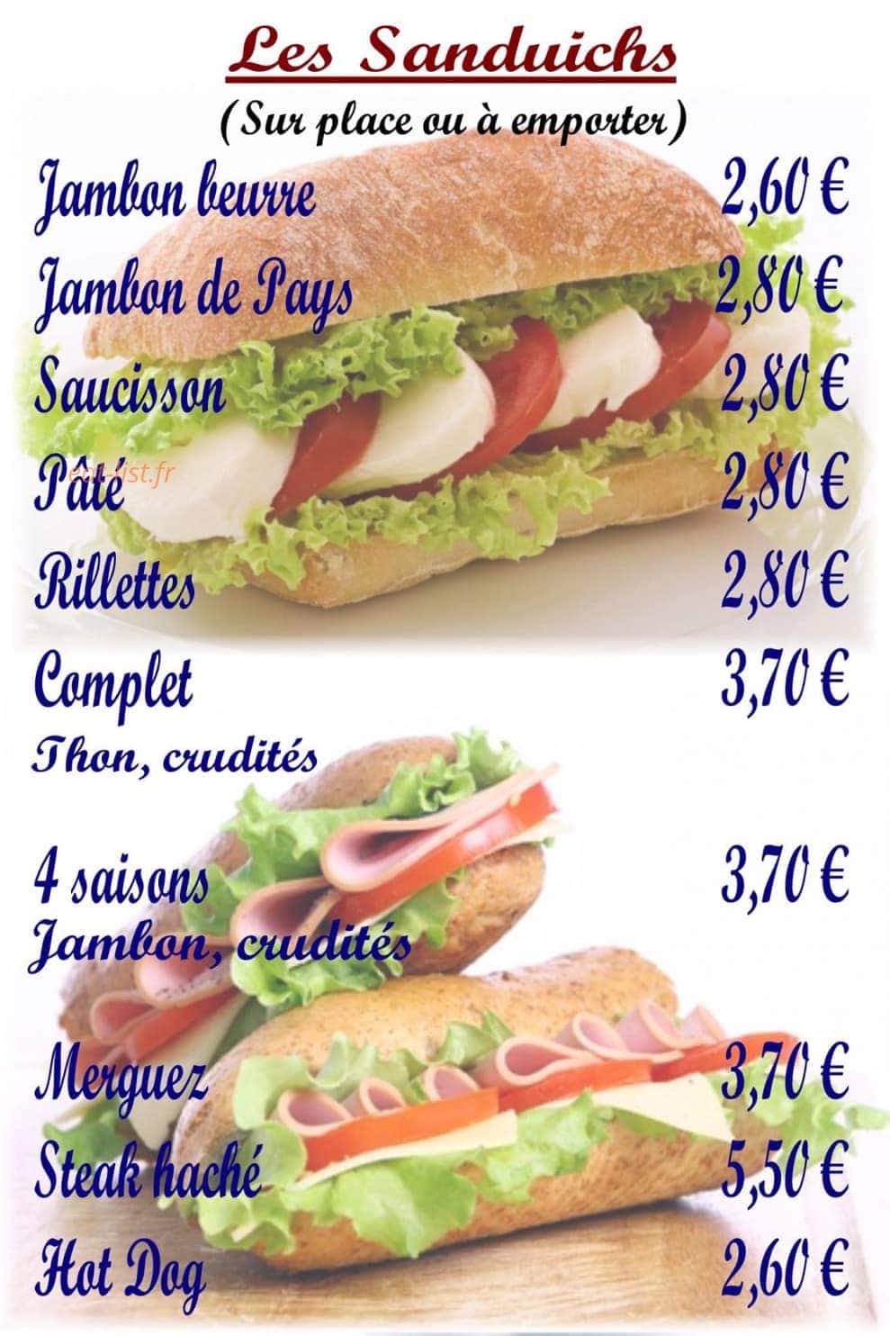 La Crêperie Cora — carte page 5