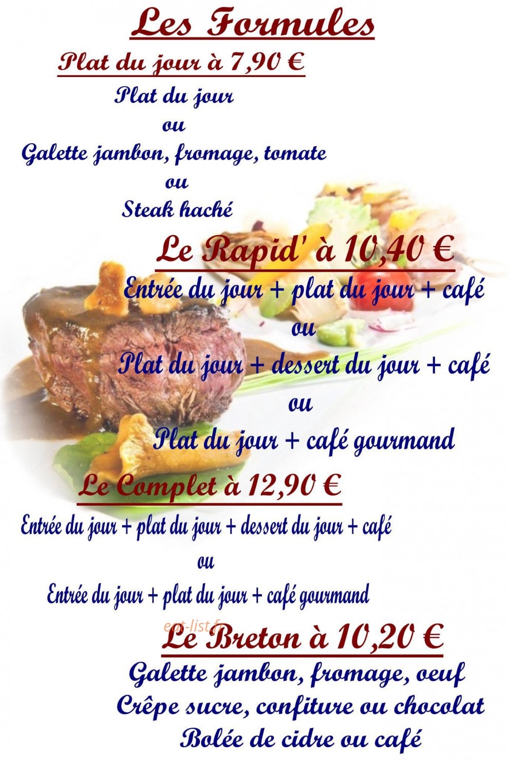 La Crêperie Cora — carte page 2
