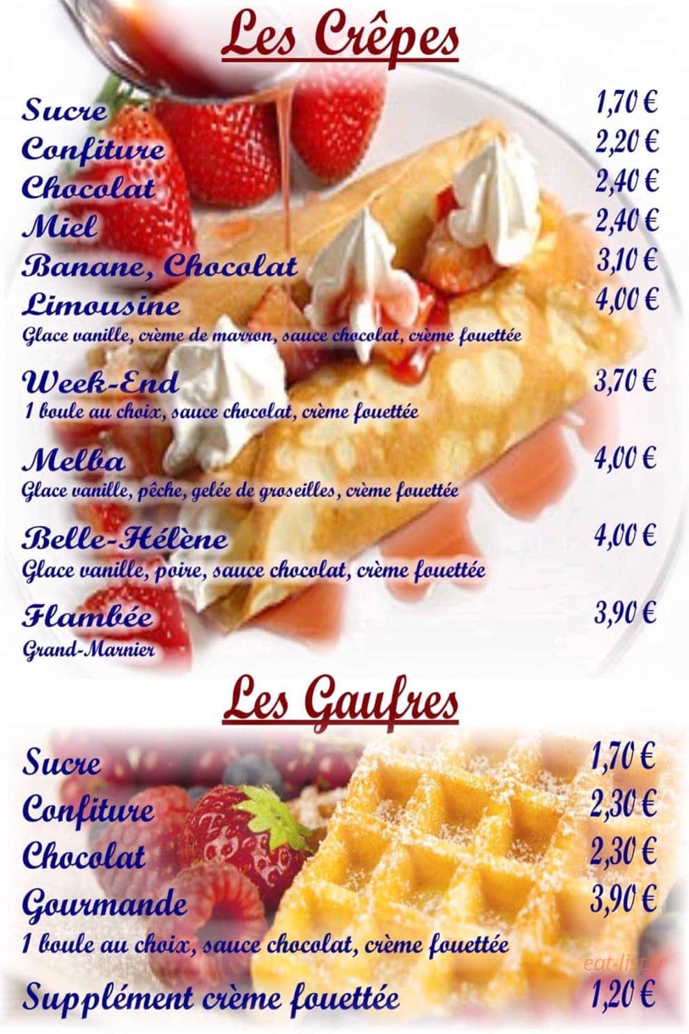 La Crêperie Cora — carte page 11