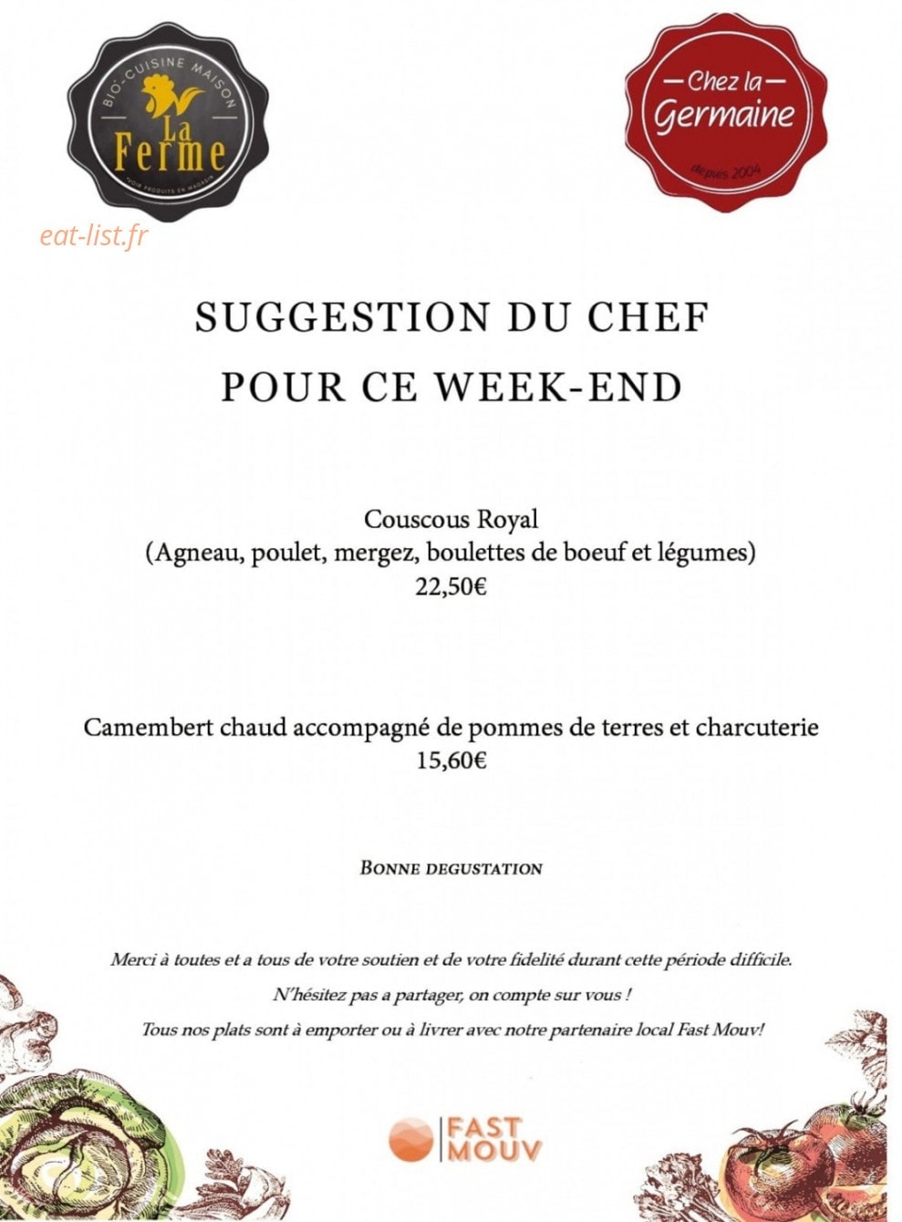 La Ferme — carte page 3