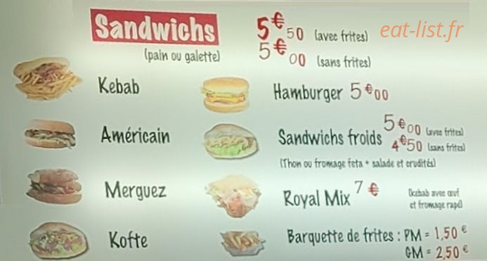 La Pause Kebab — carte page 1