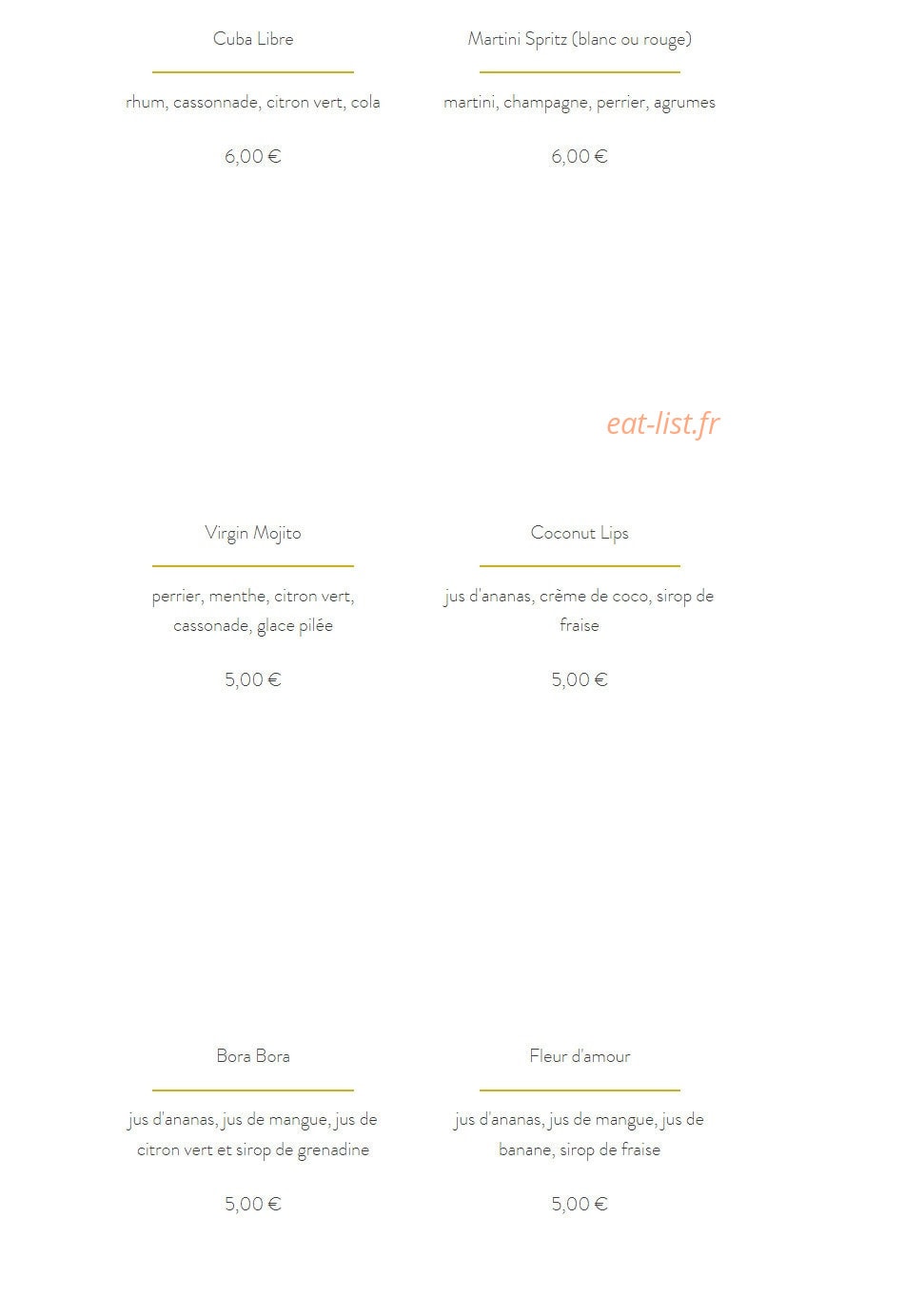 La Récré Des Papilles — carte page 23
