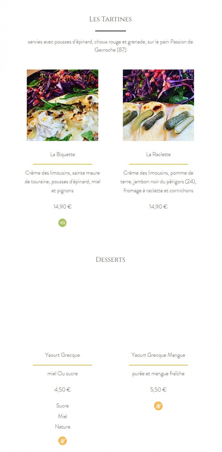 La Récré Des Papilles — carte page 6