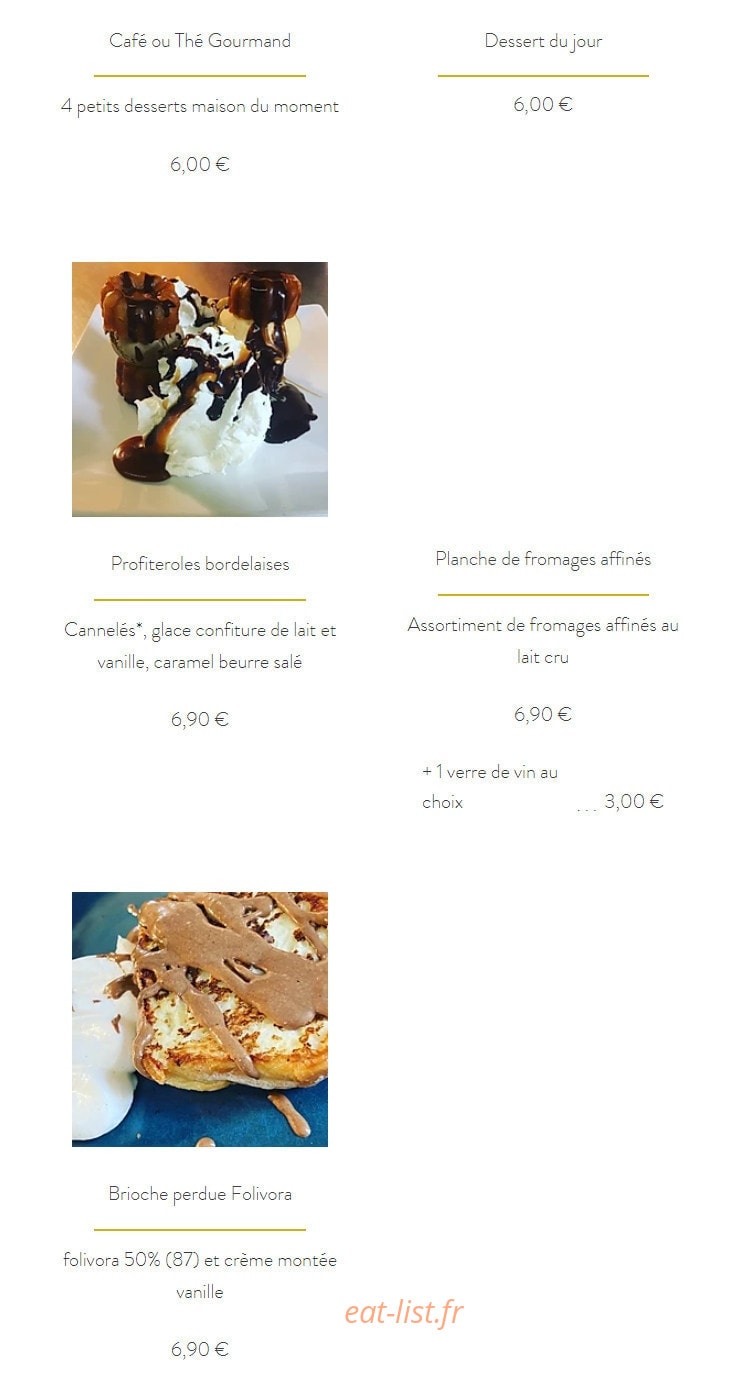 La Récré Des Papilles — carte page 8