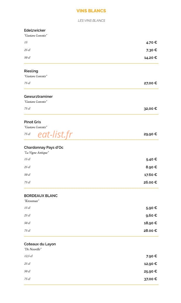 La Taverne — carte page 9