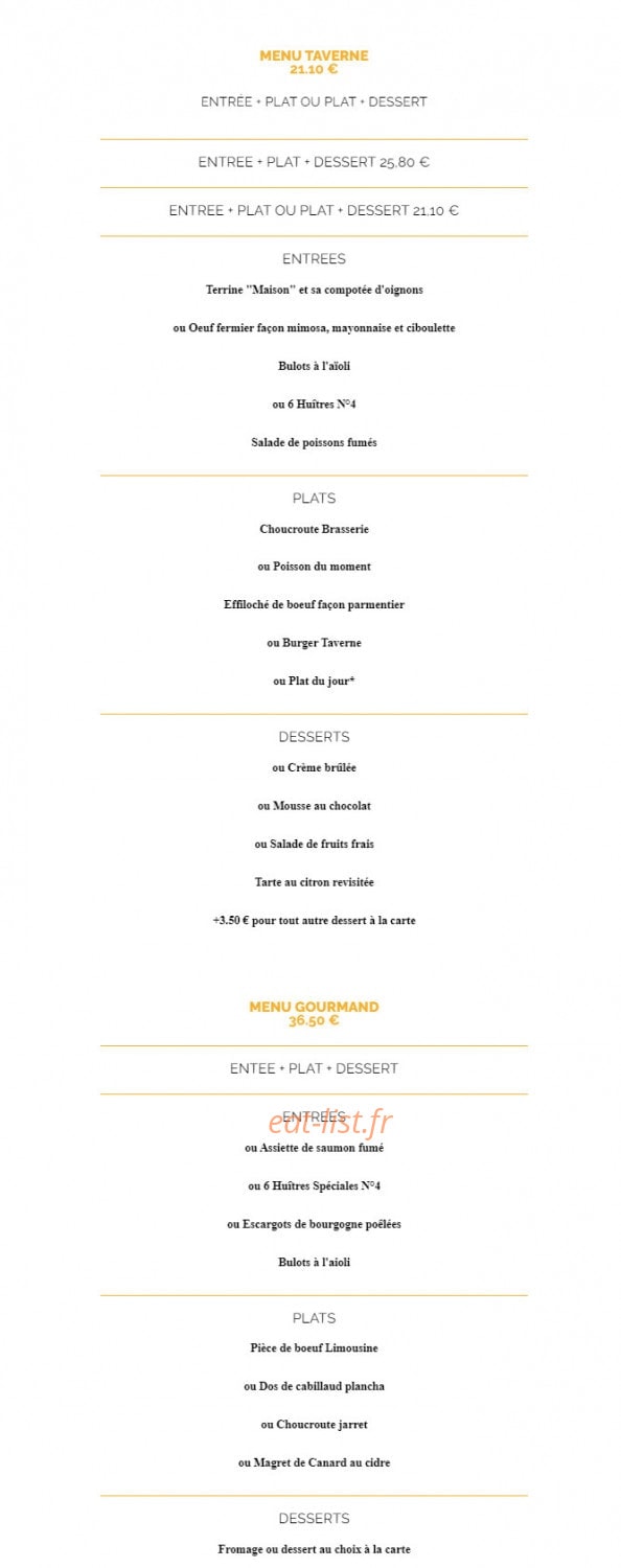 La Taverne — carte page 8