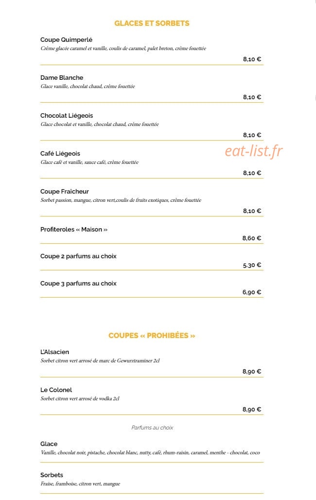 La Taverne — carte page 6