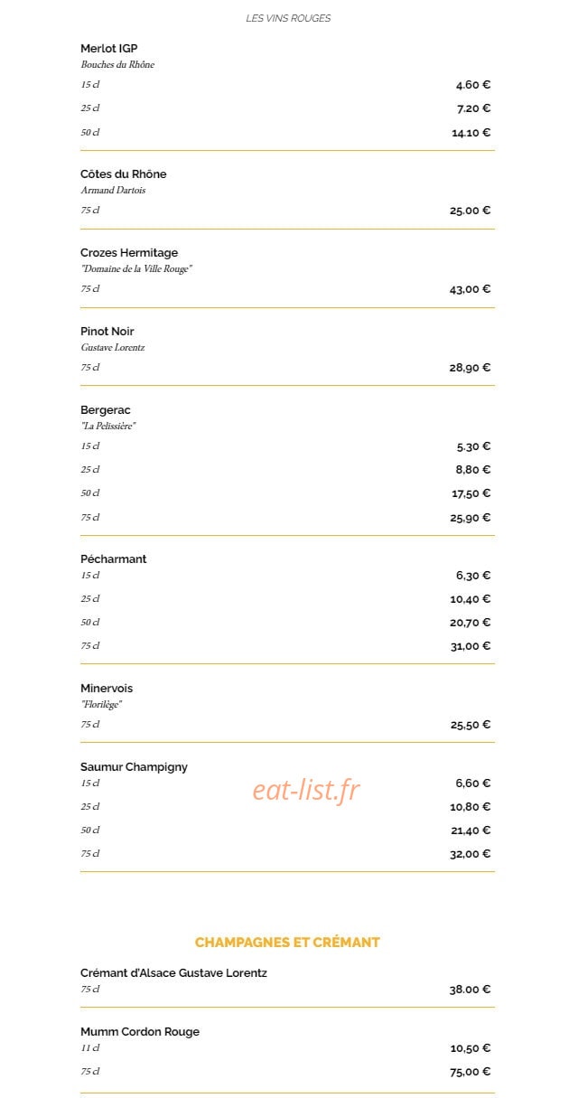 La Taverne — carte page 11