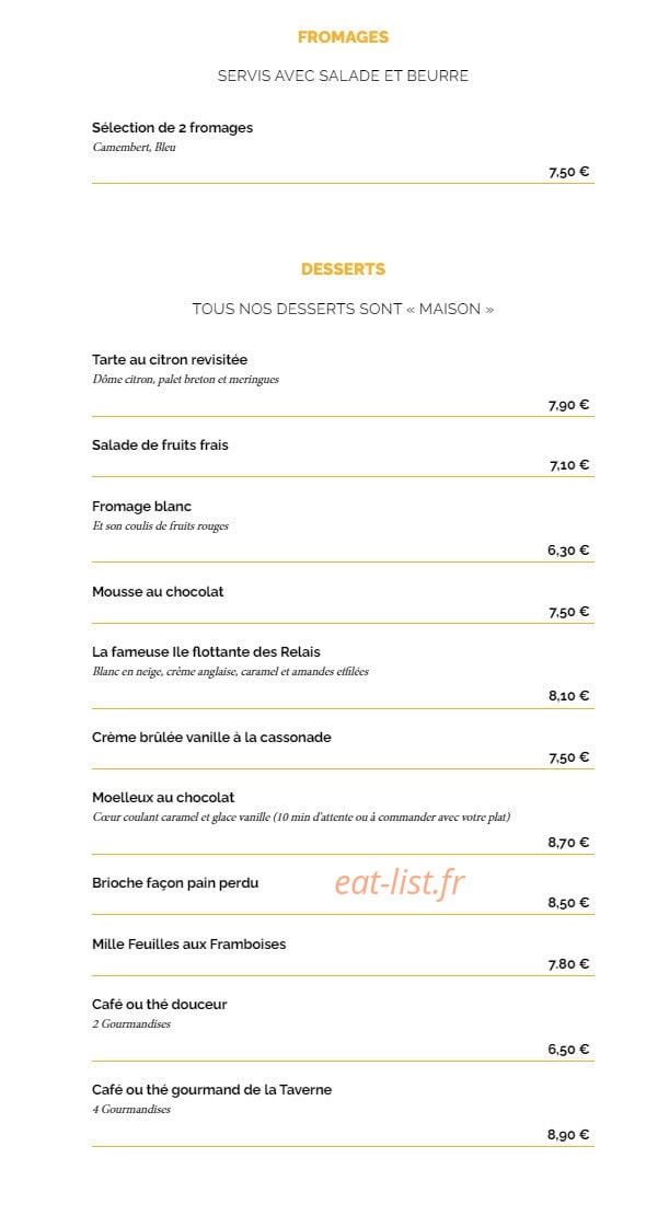 La Taverne — carte page 5