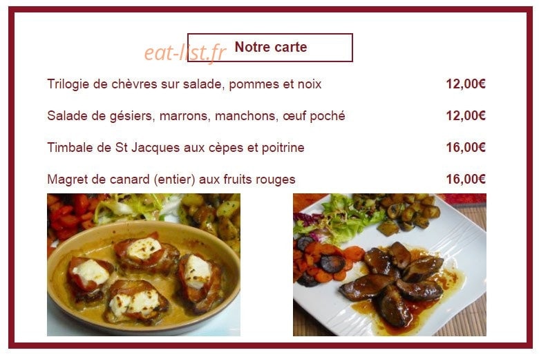La Timbale — carte page 3