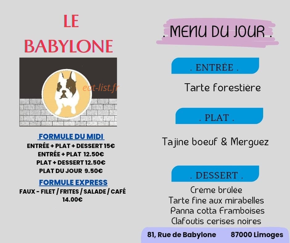 Le Babylone — carte page 1