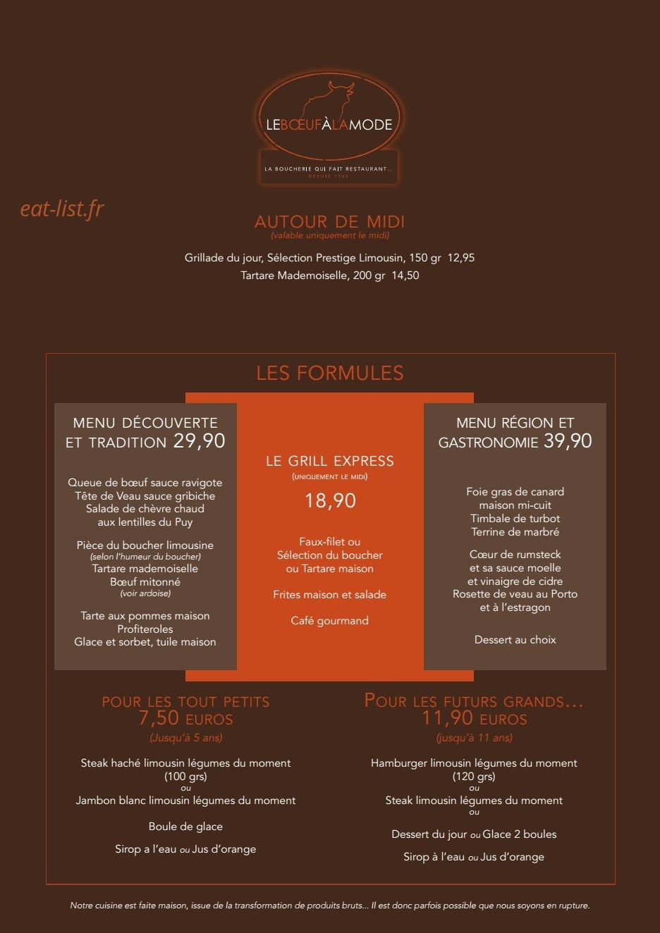 Le boeuf a la mode — carte page 1