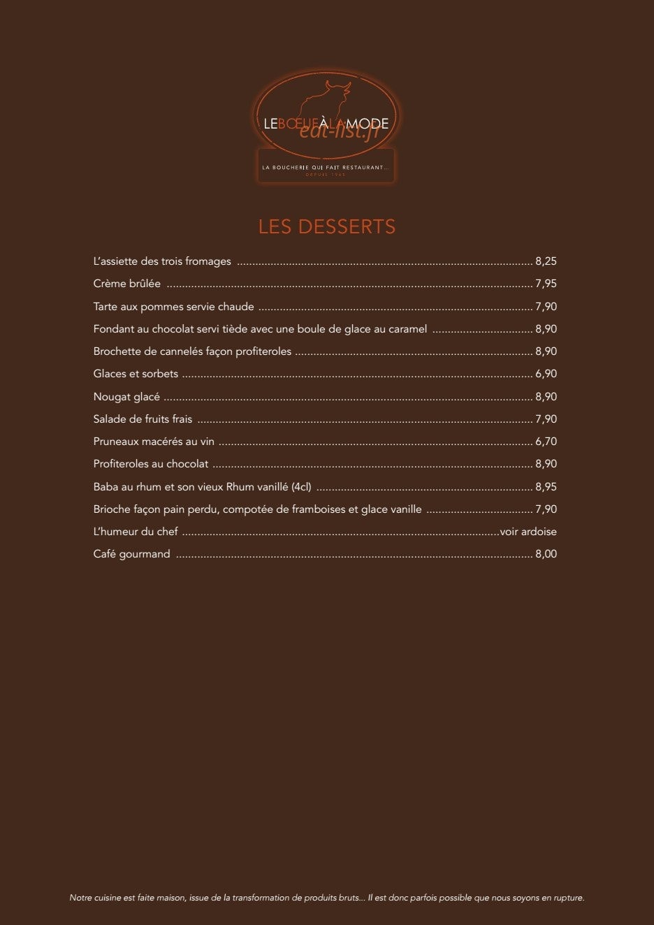 Le boeuf a la mode — carte page 5