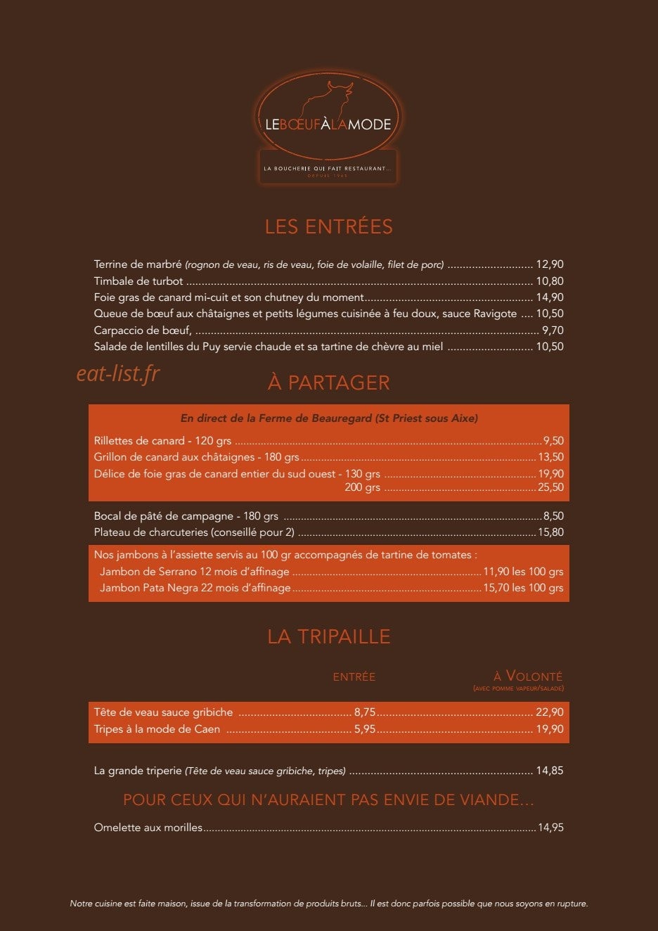 Le boeuf a la mode — carte page 2