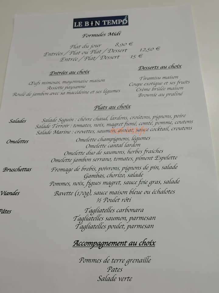 Le Bon Tempo — carte page 2