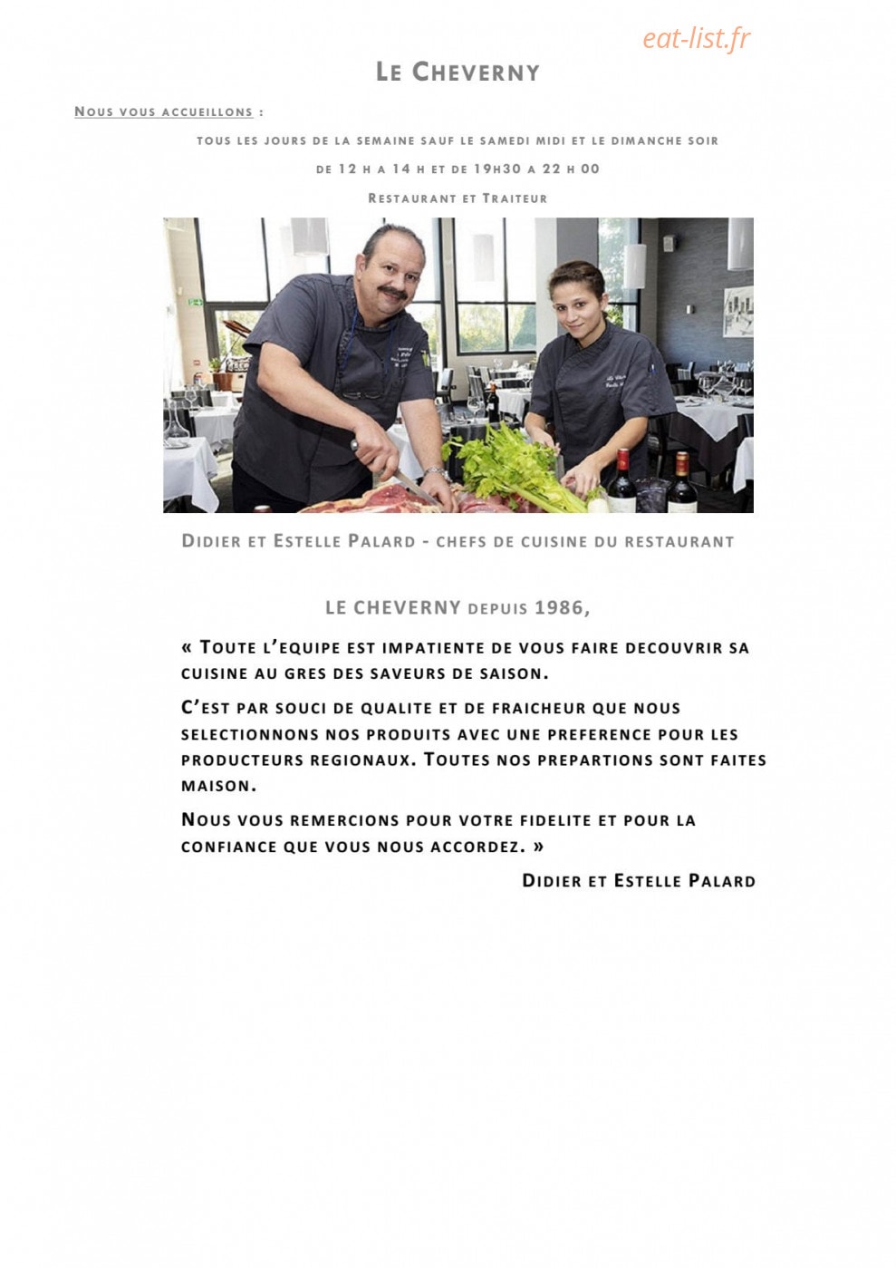 Le Cheverny — carte page 1